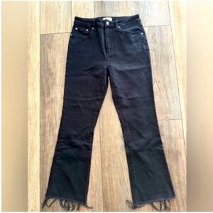 Pistola Women’s Black High Rise Flare Jeans with Frayed Hem Size 27